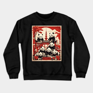 China Chinese Panda Bears Vintage Poster Tourism Crewneck Sweatshirt